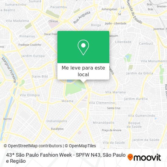 43ª São Paulo Fashion Week - SPFW N43 mapa