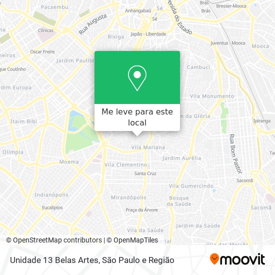 Unidade 13 Belas Artes mapa