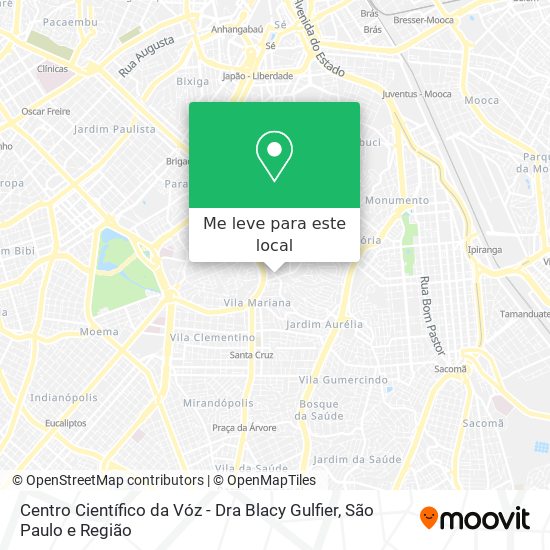 Centro Científico da Vóz - Dra Blacy Gulfier mapa