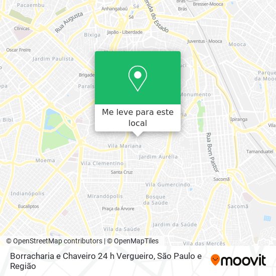 Borracharia e Chaveiro 24 h Vergueiro mapa