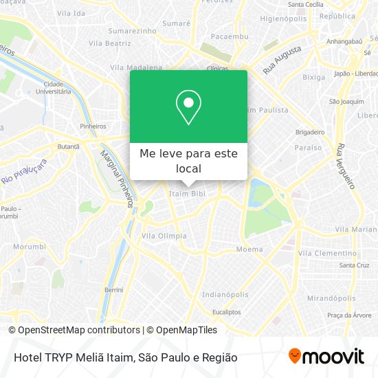 Hotel TRYP Meliã Itaim mapa