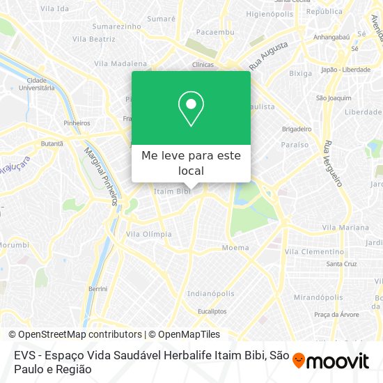 EVS - Espaço Vida Saudável Herbalife Itaim Bibi mapa