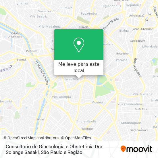 Consultório de Ginecologia e Obstetricia Dra. Solange Sasaki mapa