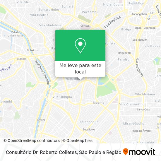 Consultório Dr. Roberto Colletes mapa