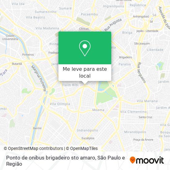 Ponto de onibus brigadeiro sto amaro mapa