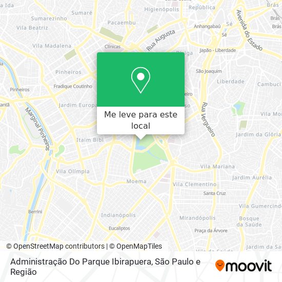 Administração Do Parque Ibirapuera mapa
