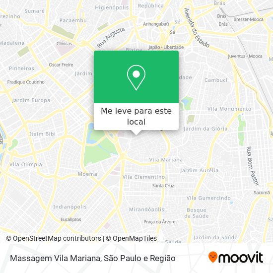 Massagem Vila Mariana mapa