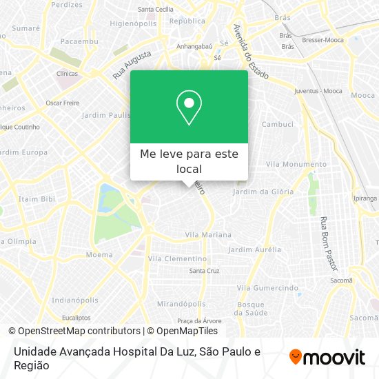 Unidade Avançada Hospital Da Luz mapa