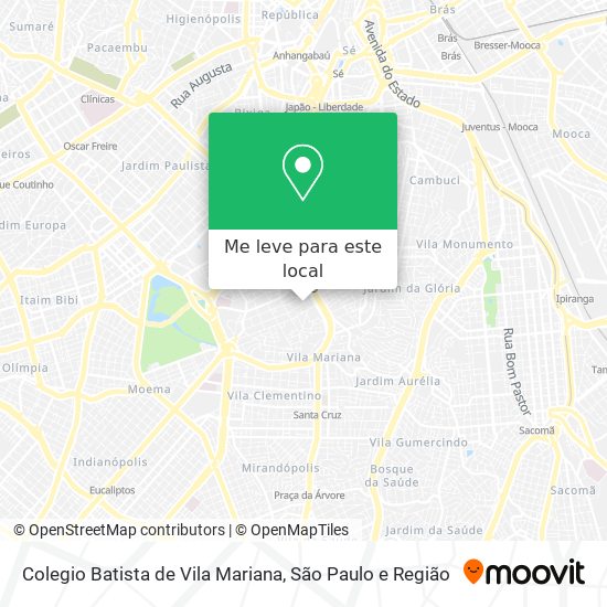 Colegio Batista de Vila Mariana mapa