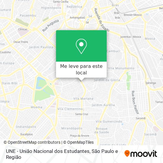 UNE - União Nacional dos Estudantes mapa