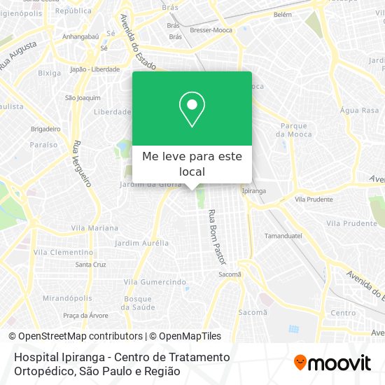 Hospital Ipiranga - Centro de Tratamento Ortopédico mapa