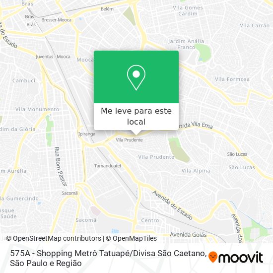 575A - Shopping Metrô Tatuapé / Divisa São Caetano mapa