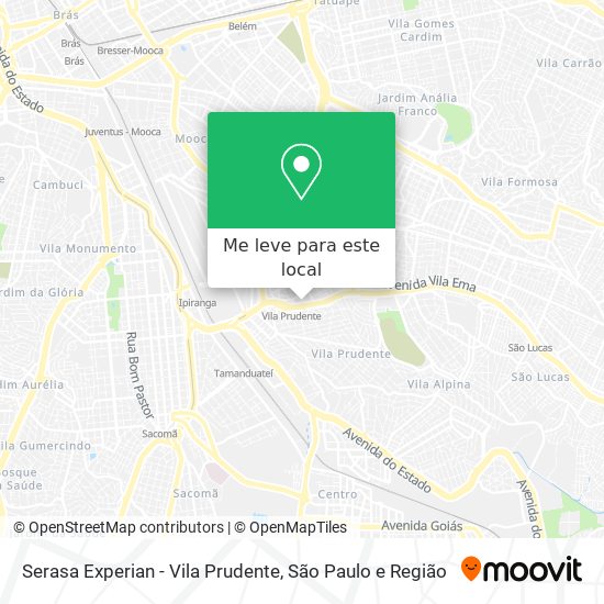 Serasa Experian - Vila Prudente mapa