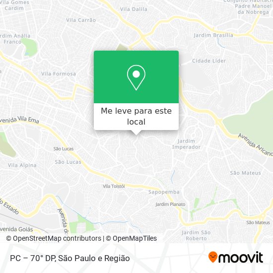 PC – 70° DP mapa