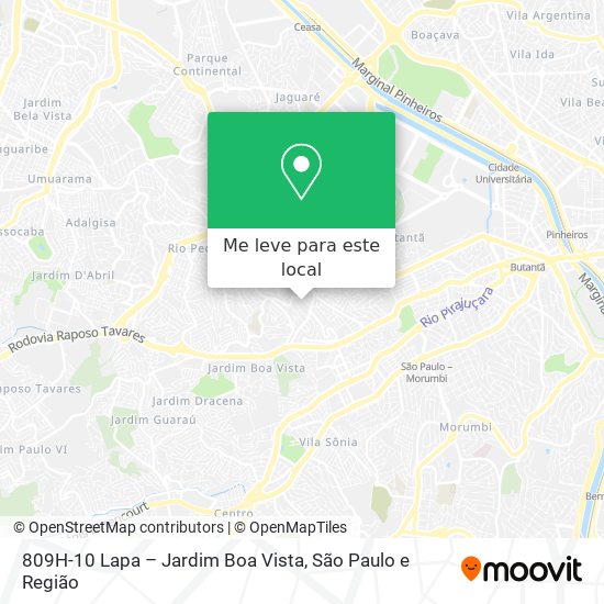 809H-10 Lapa – Jardim Boa Vista mapa