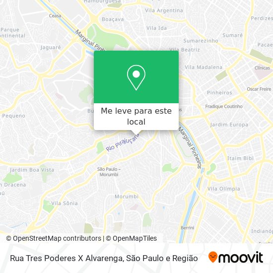 Rua Tres Poderes X Alvarenga mapa