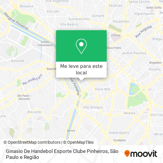 Ginasio De Handebol Esporte Clube Pinheiros mapa