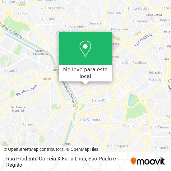 Rua Prudente Correia X Faria Lima mapa