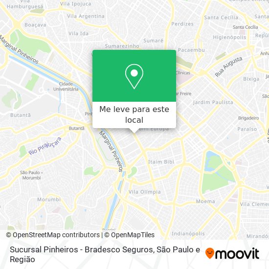 Sucursal Pinheiros - Bradesco Seguros mapa