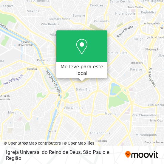 Igreja Universal do Reino de Deus mapa