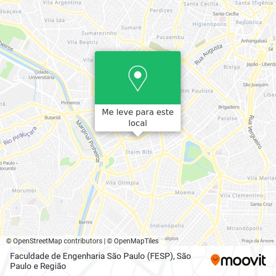 Faculdade de Engenharia São Paulo (FESP) mapa