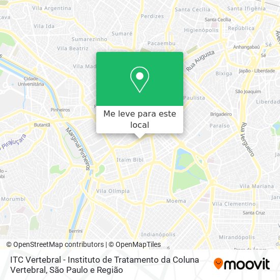 Como chegar até ITC Vertebral - Instituto de Tratamento da Coluna Vertebral  em Pinheiros de Ônibus, Metrô ou Trem?