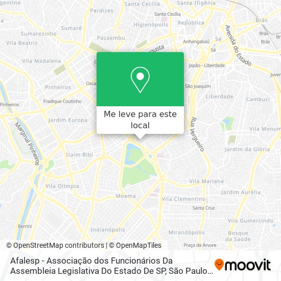 Afalesp - Associação dos Funcionários Da Assembleia Legislativa Do Estado De SP mapa