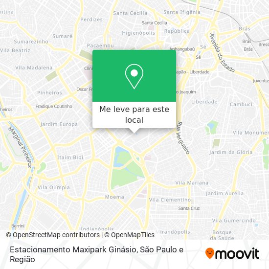Estacionamento Maxipark Ginásio mapa