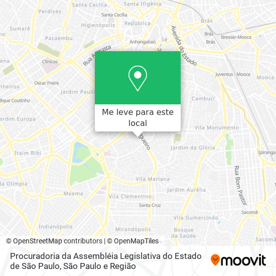 Procuradoria da Assembléia Legislativa do Estado de São Paulo mapa