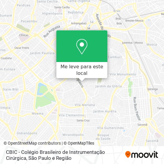 CBIC - Colégio Brasileiro de Instrumentação Cirúrgica mapa