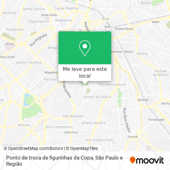 Ponto de troca de figurinhas da Copa mapa