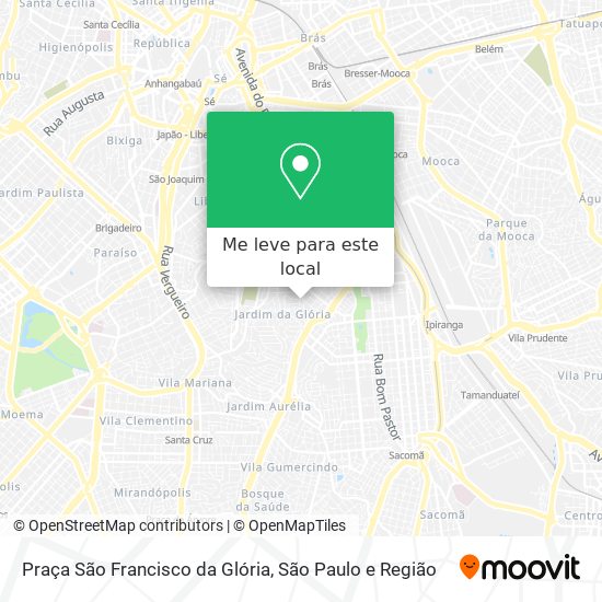 Praça São Francisco da Glória mapa