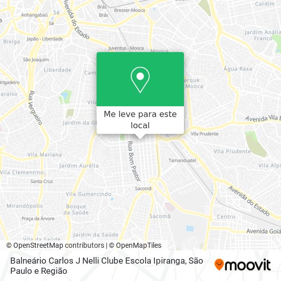 Balneário Carlos J Nelli Clube Escola Ipiranga mapa