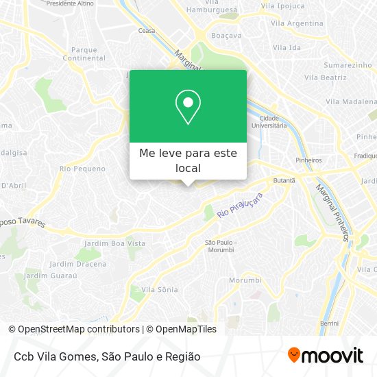 Ccb Vila Gomes mapa