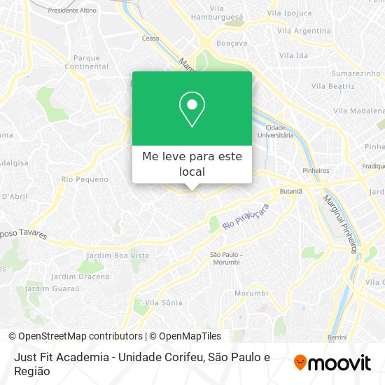 Just Fit Academia - Unidade Corifeu mapa