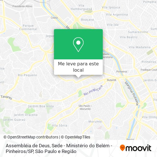 Assembléia de Deus, Sede - Ministério do Belém - Pinheiros / SP mapa