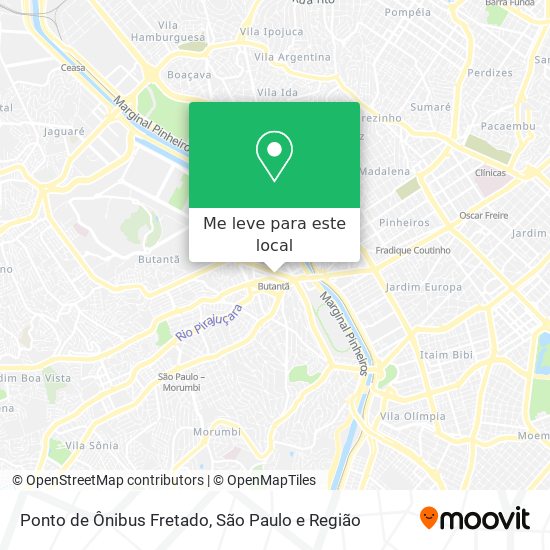 Ponto de Ônibus Fretado mapa