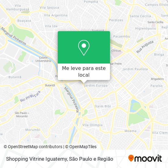 Shopping Vitrine Iguatemy mapa