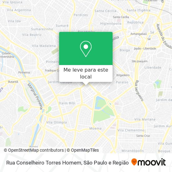 Rua Conselheiro Torres Homem mapa