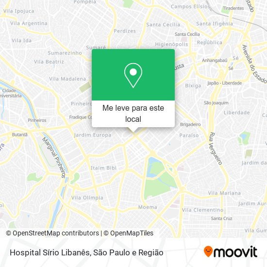 Hospital Sírio Libanês mapa
