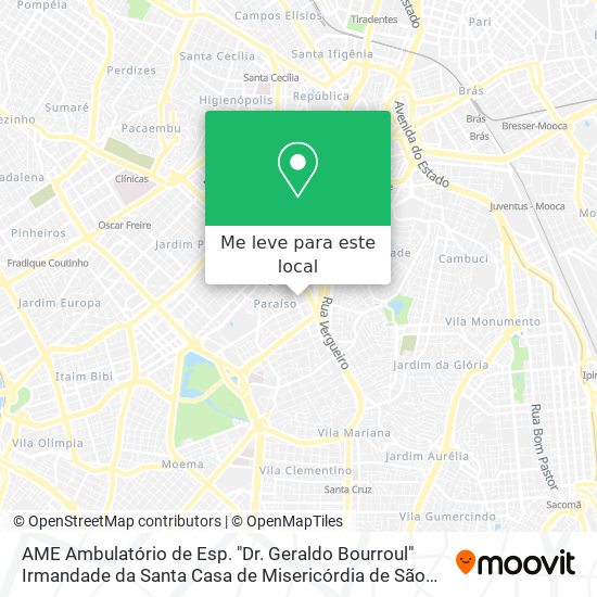 AME Ambulatório de Esp. "Dr. Geraldo Bourroul" Irmandade da Santa Casa de Misericórdia de São Paulo mapa