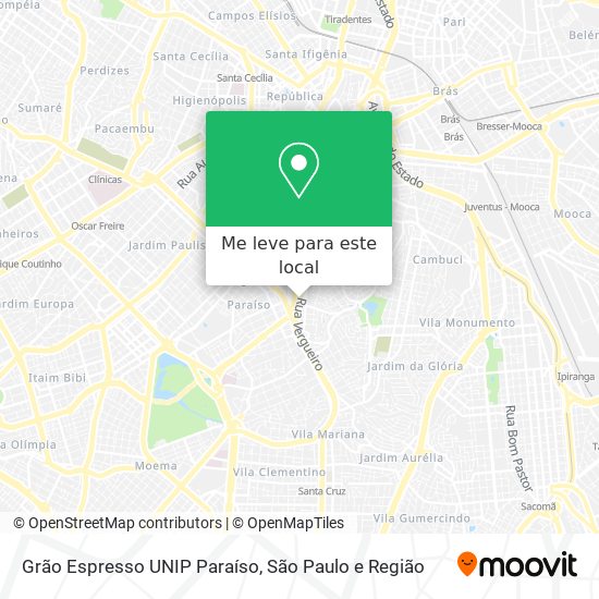 Grão Espresso UNIP Paraíso mapa