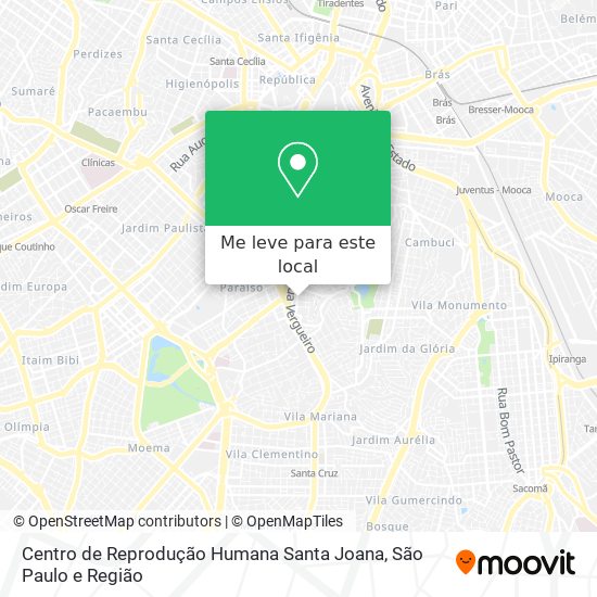 Centro de Reprodução Humana Santa Joana mapa