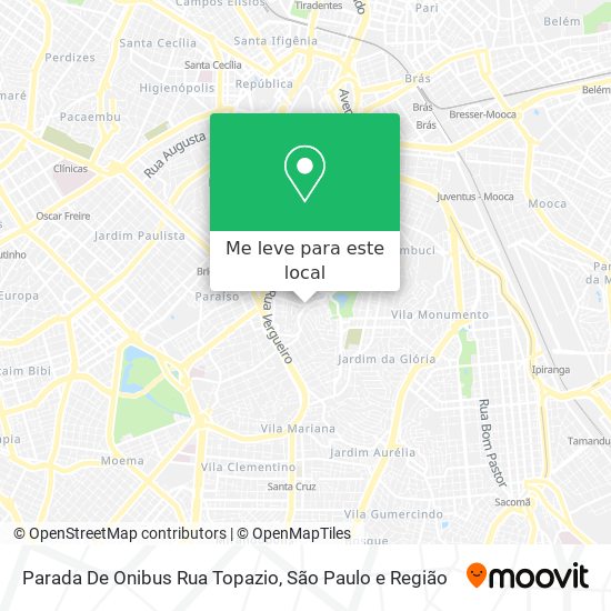 Parada De Onibus Rua Topazio mapa