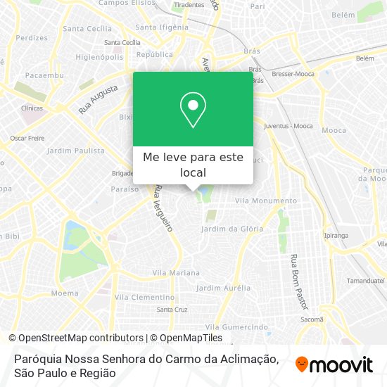 Paróquia Nossa Senhora do Carmo da Aclimação mapa