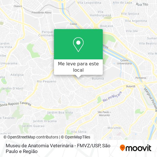 Museu de Anatomia Veterinária - FMVZ / USP mapa