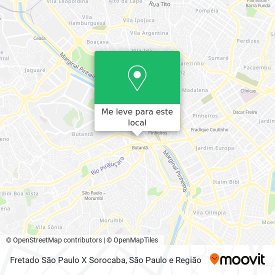 Fretado São Paulo X Sorocaba mapa