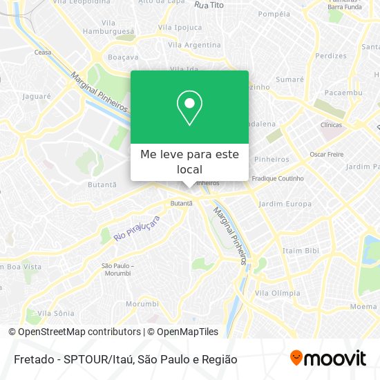 Fretado - SPTOUR/Itaú mapa