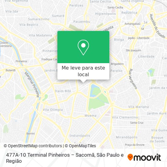 477A-10 Terminal Pinheiros – Sacomã mapa