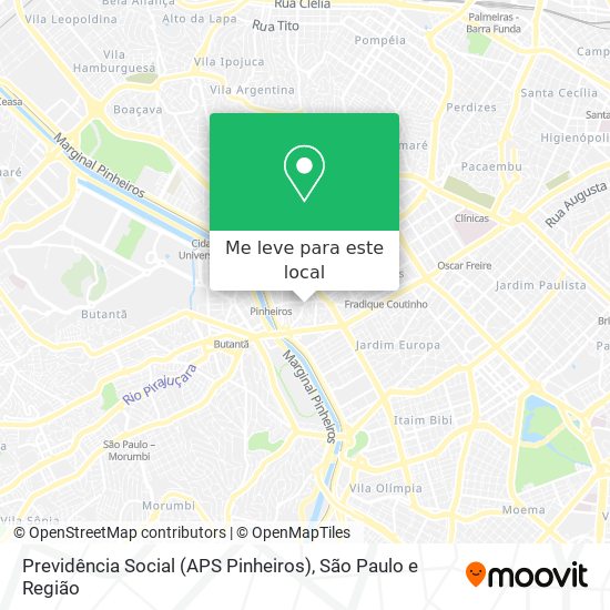 Previdência Social (APS Pinheiros) mapa